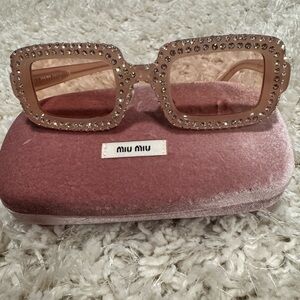 Miu Miu Rose Crystal-Studded Glasses
